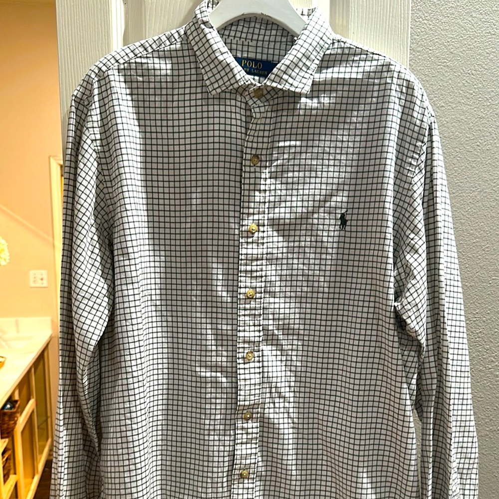 .02 Polo by Ralph Lauren Men's Black and White Checkered Shirt